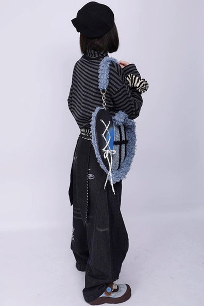 Graffiti Patchwork Heart Bag