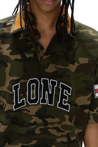 Retro Color-Block Letter Embroidered T-Shirt