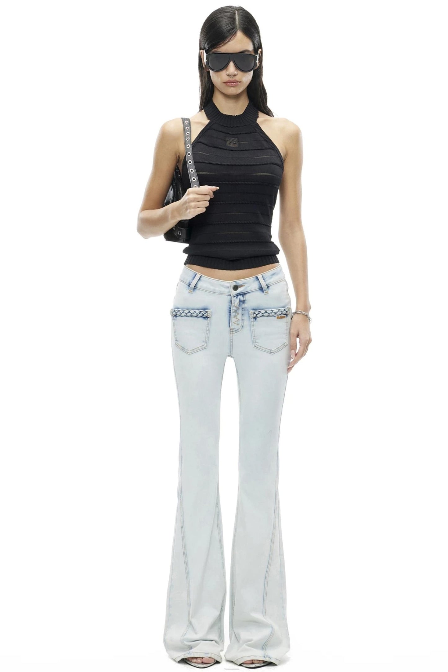 Stamp Pattern Organza Camisole Top