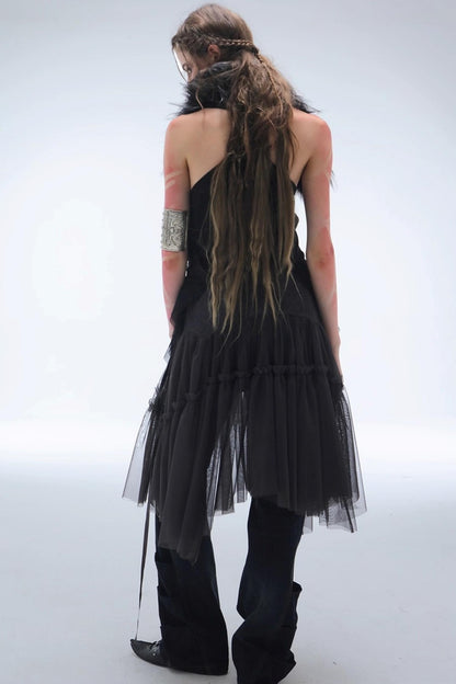 Lace Jacquard Pleated Cake Layered Skirt