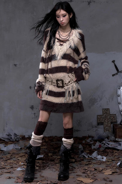 Vintage Street Punk Long Sweater