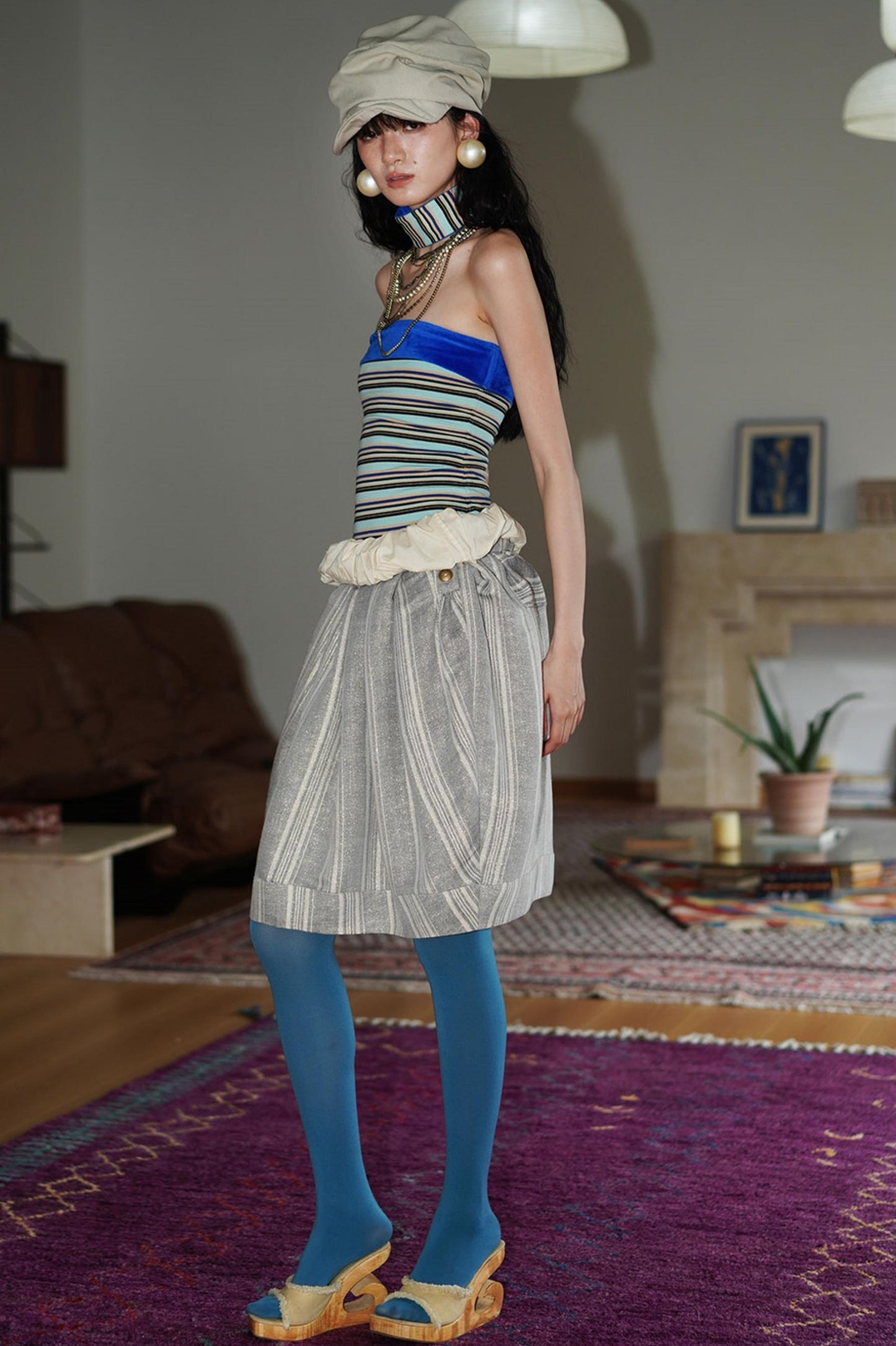 Vintage Striped Bandeau Set