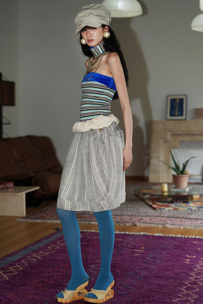 Vintage Striped Bandeau Set