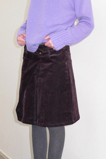 Vintage Dark Purple Velvet Skirt