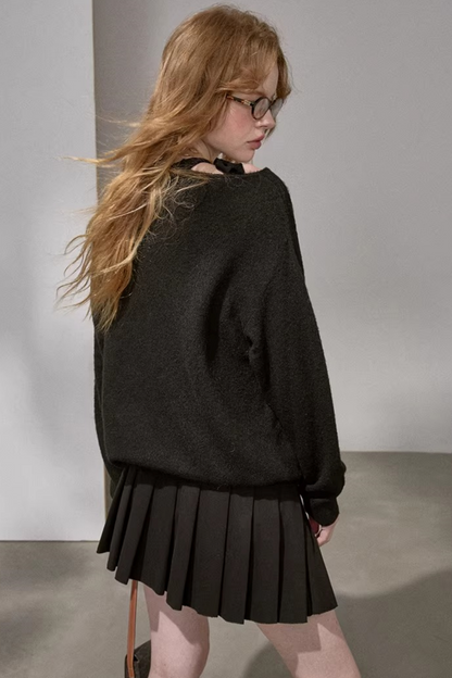 Knitted Plaid Sweater Set-Up