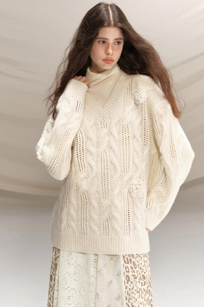 Raccoon Wool Crochet Sweater