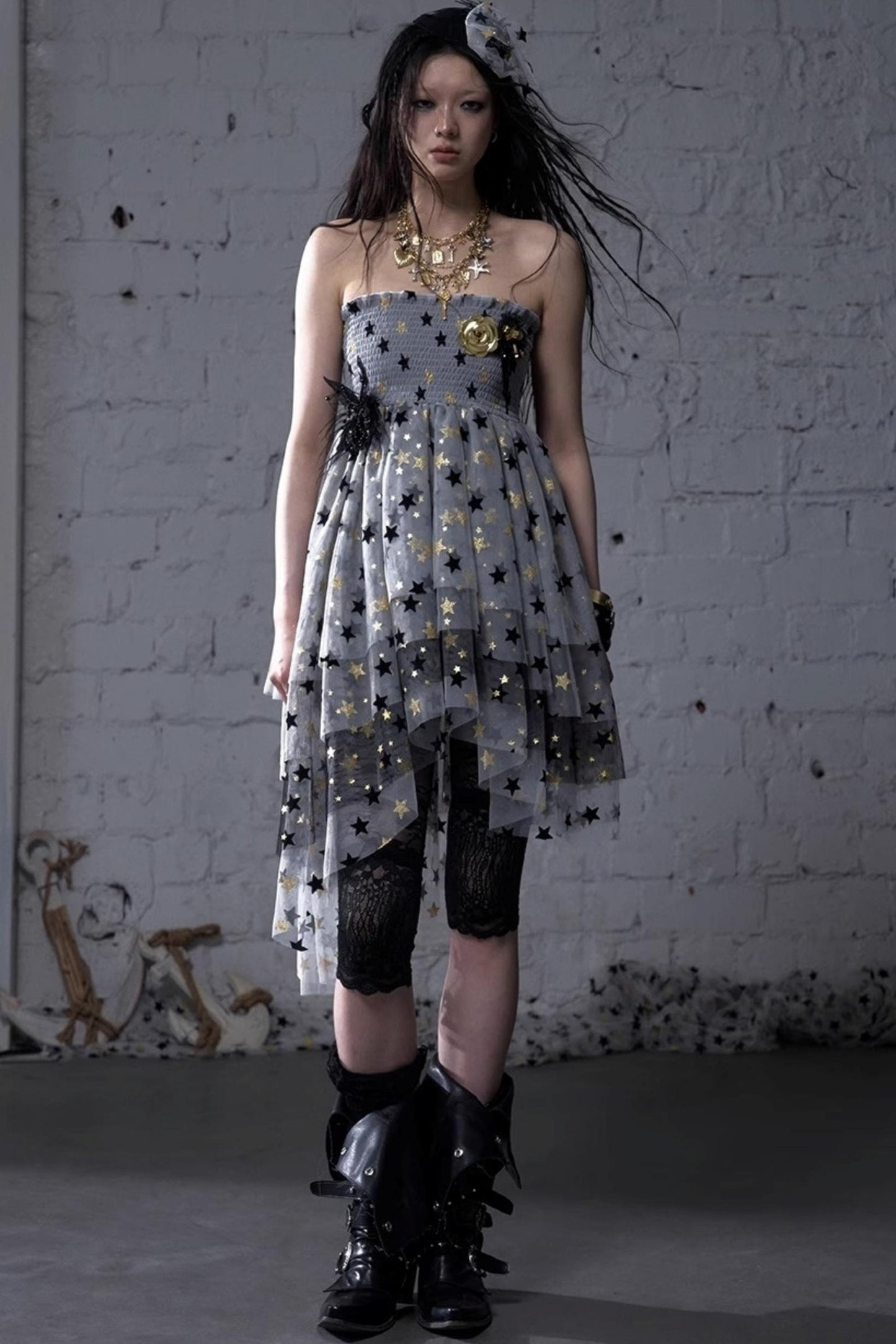 Dreamy Mesh Bustier Gown Dress