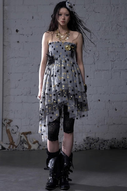 Dreamy Mesh Bustier Gown Dress