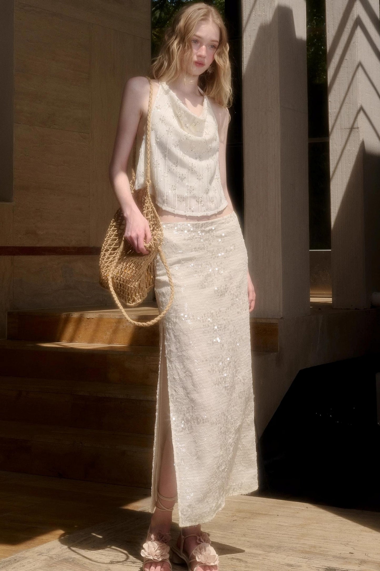 Elegant Starlit Top Skirt Set-Up