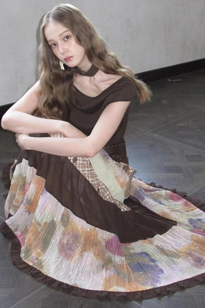 Bouguereau Art Color Block Skirt Set-Up