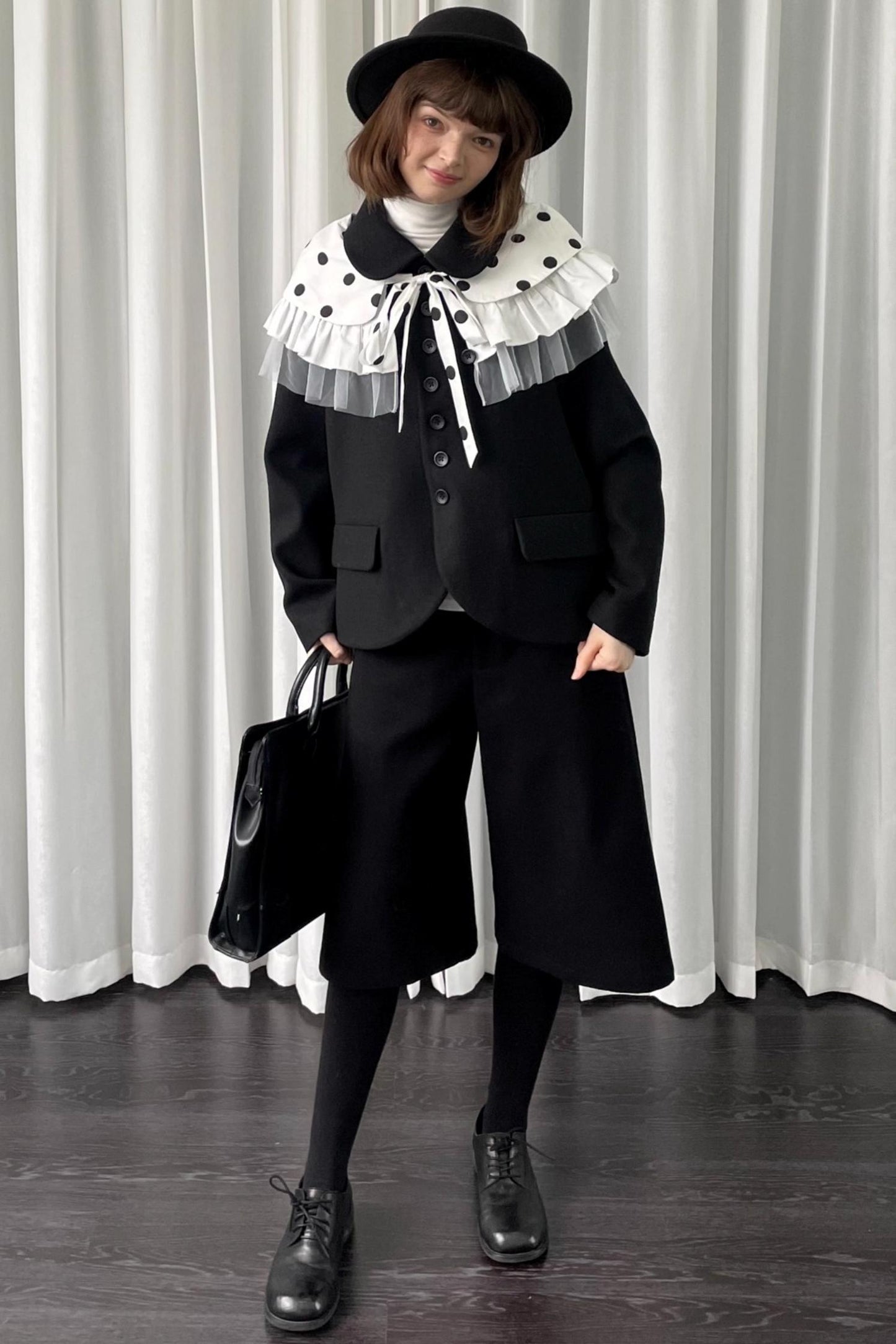 Versatile Black Woolen Suit Jacket