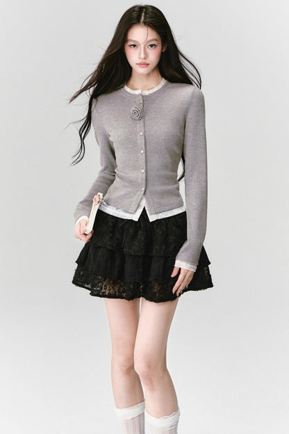 Flower Knit Cardigan