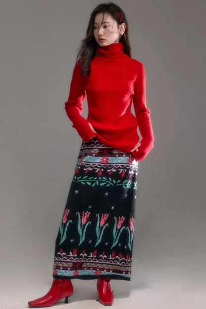 Soft Cloud Ribbed Turtleneck Sweater