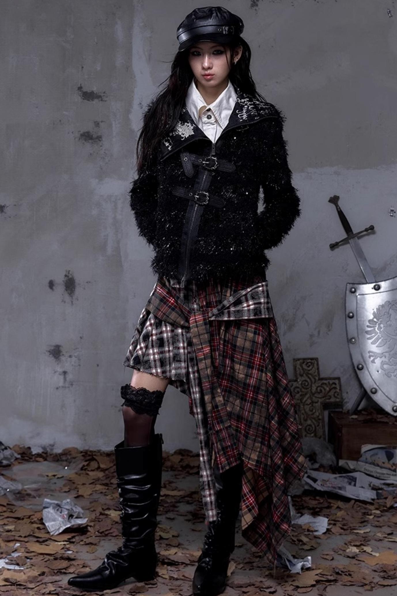 Vintage Punk Plaid Skirt
