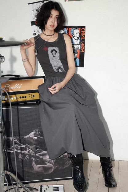 Kleid mit Charakterdruck und Patchwork