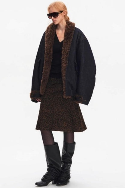 Leopard Print Fishtail Skirt