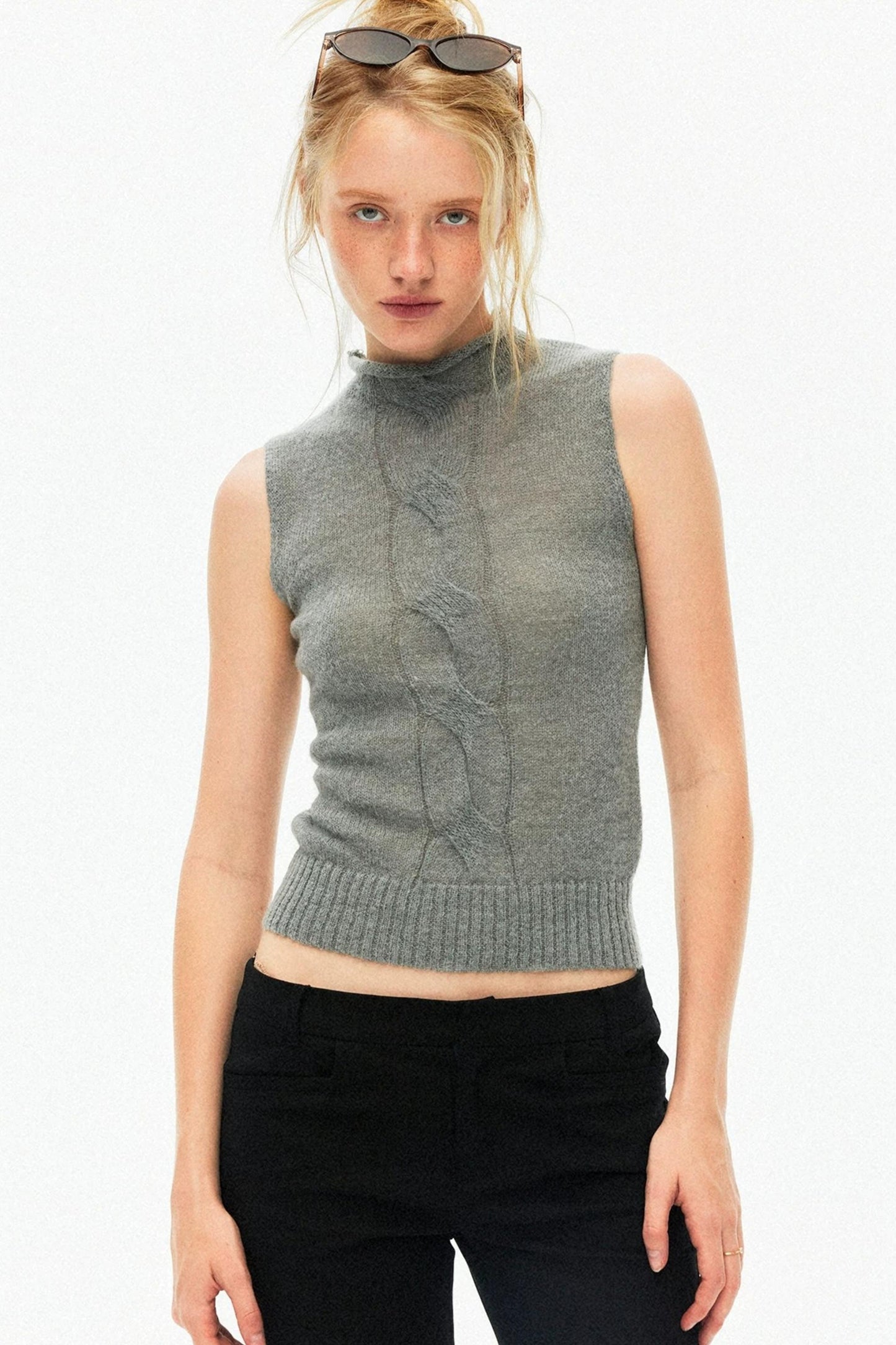 Multi-Color Mohair Knitted Vest