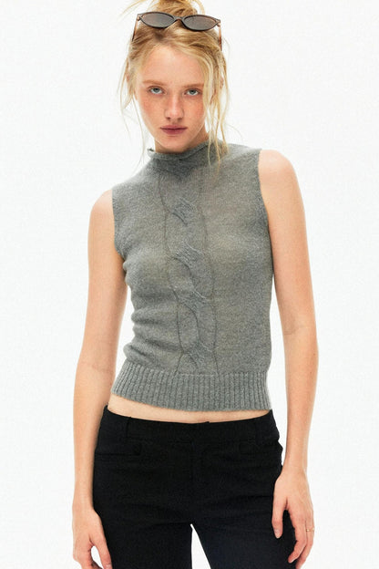 Multi-Color Mohair Knitted Vest