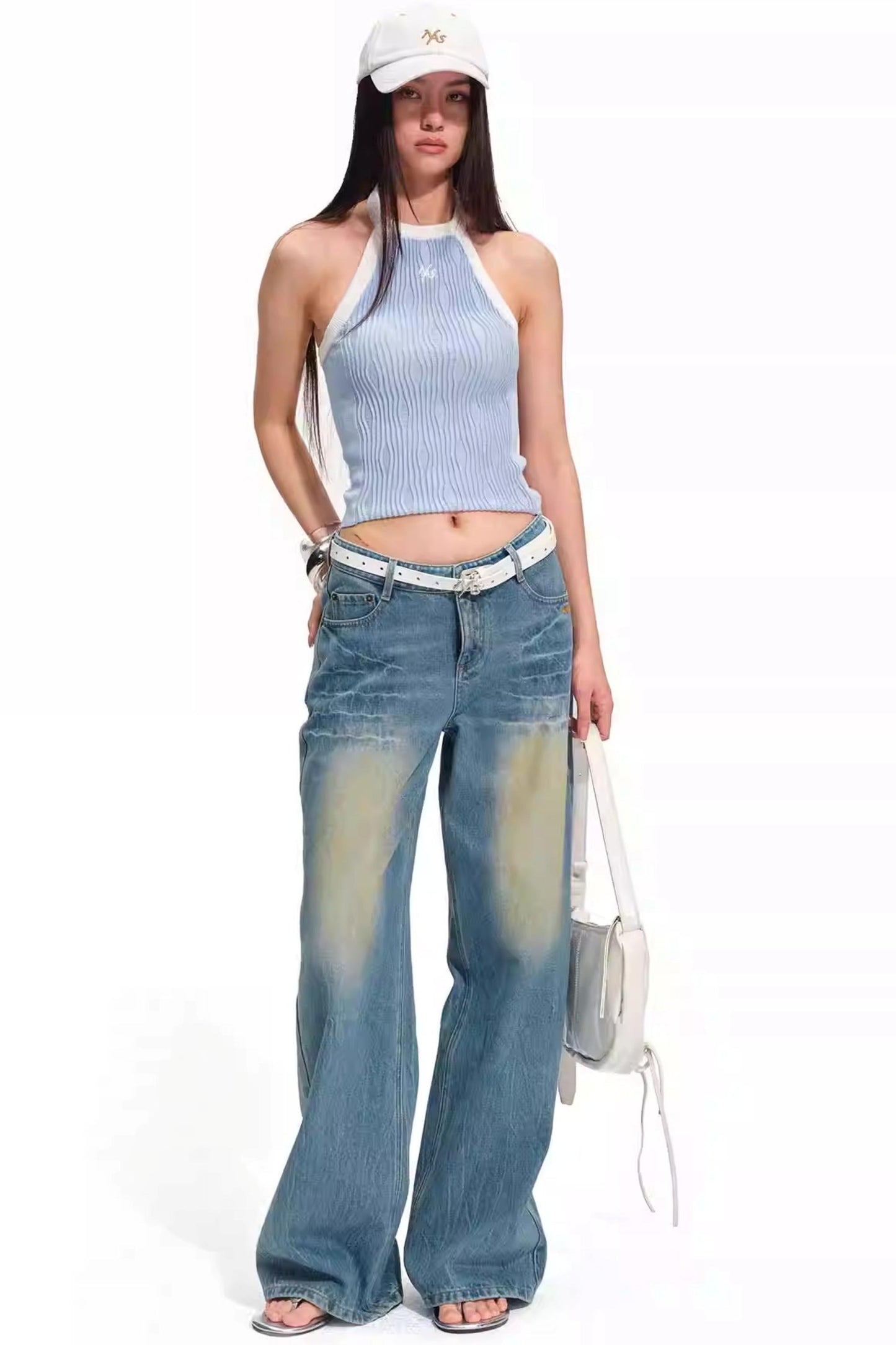Vintage-Jeans mit weitem Bein