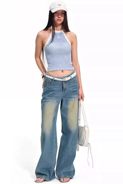 Vintage-Jeans mit weitem Bein