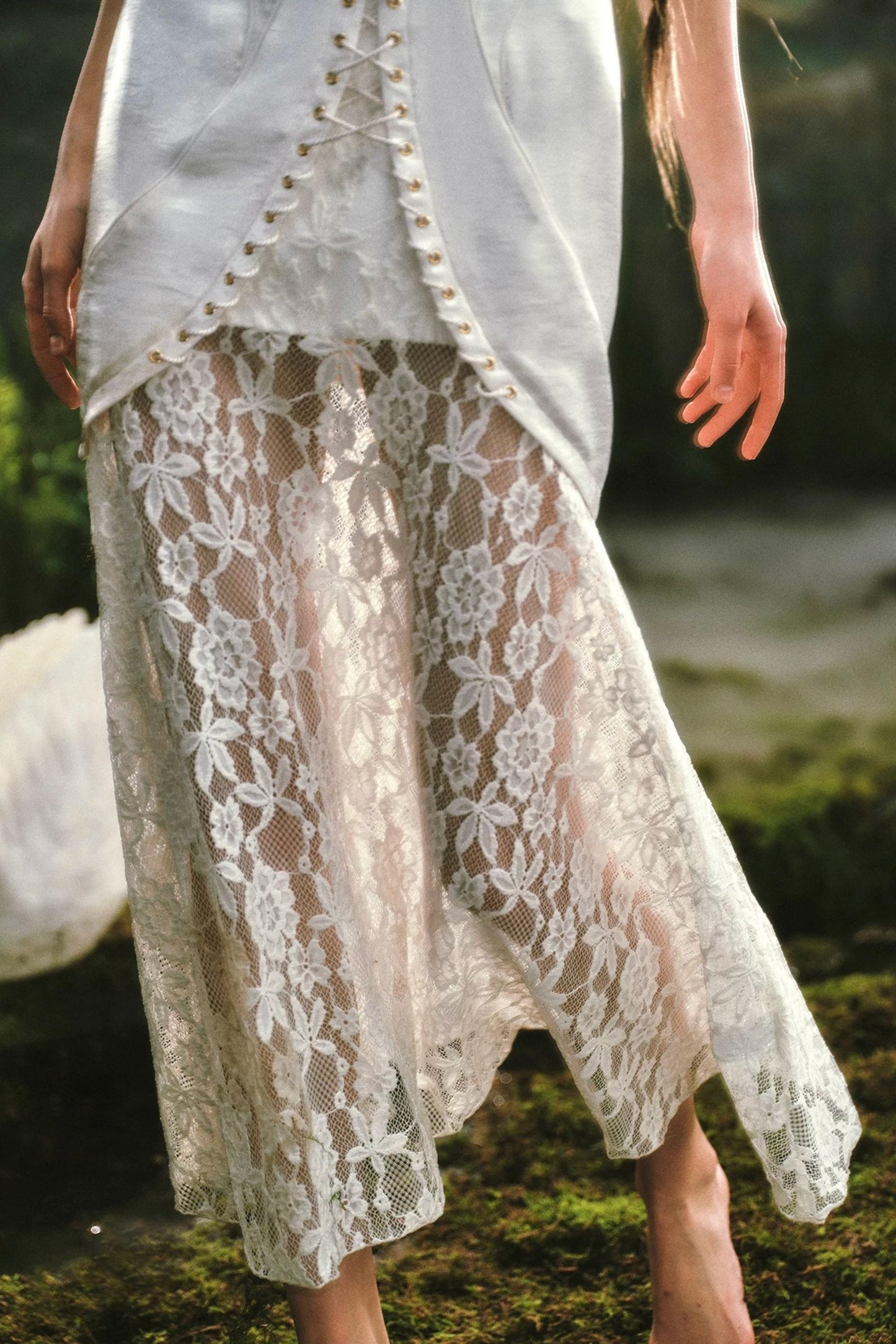 Pearlescent Sling Lace Dress
