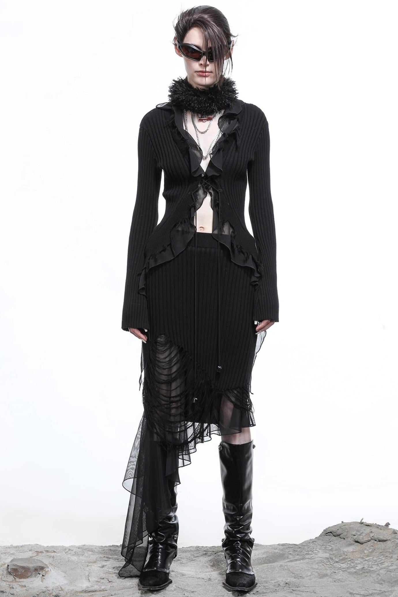 Convincing Wool Knit Halterneck Set-Up