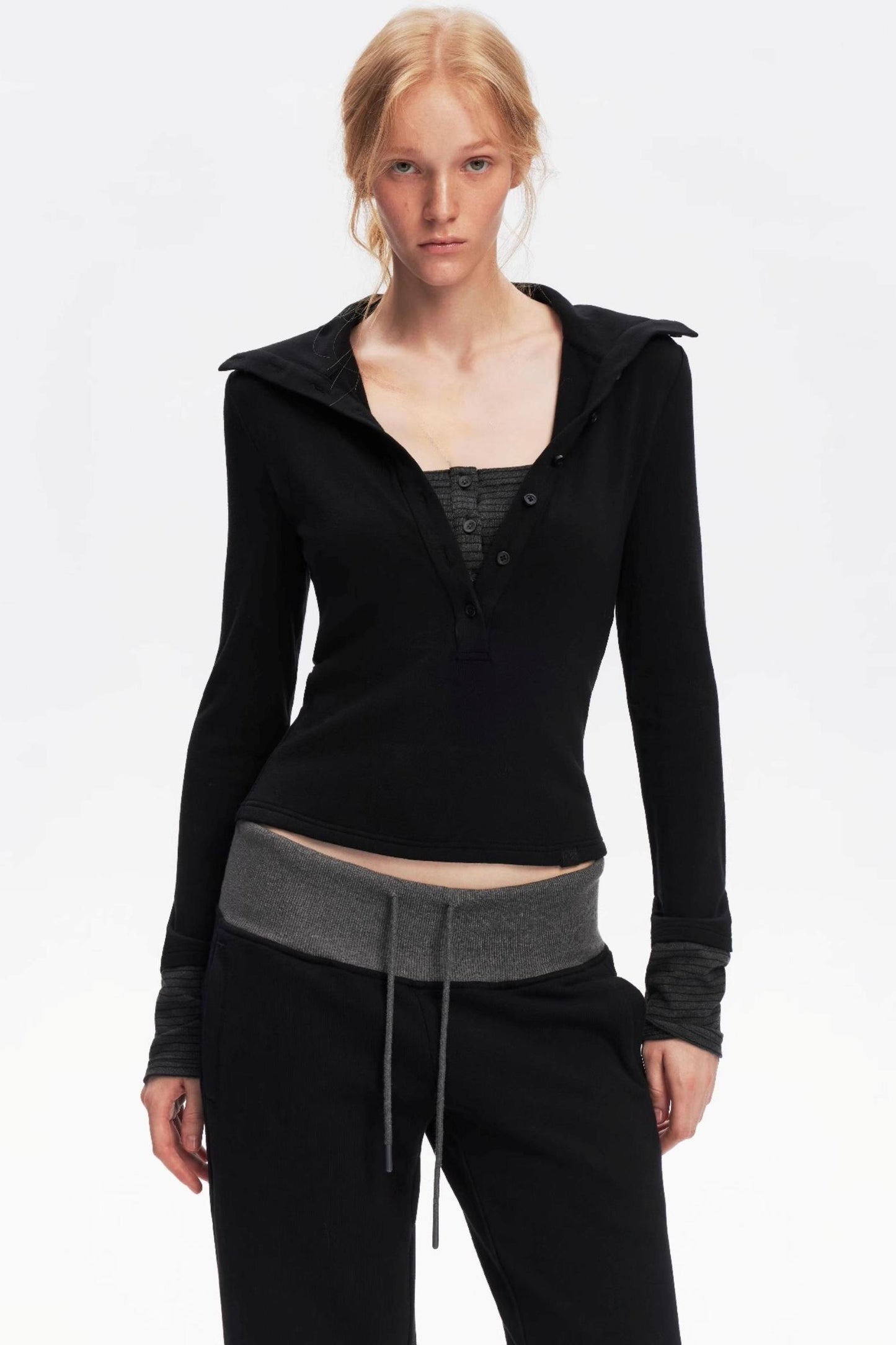 Henry Collar Knitted Top