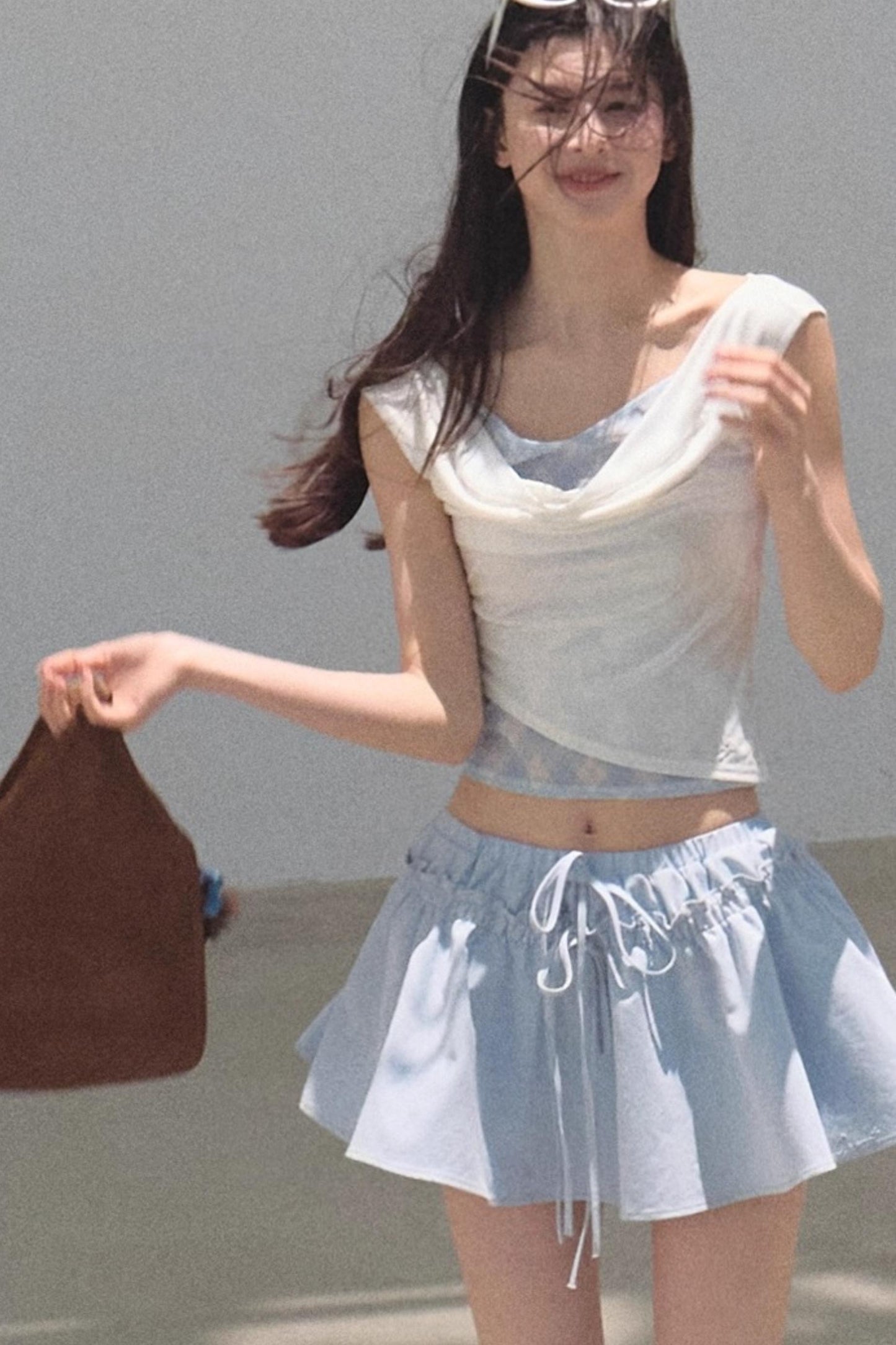 Embroidered Lyocell Puffy A-Line Skirt