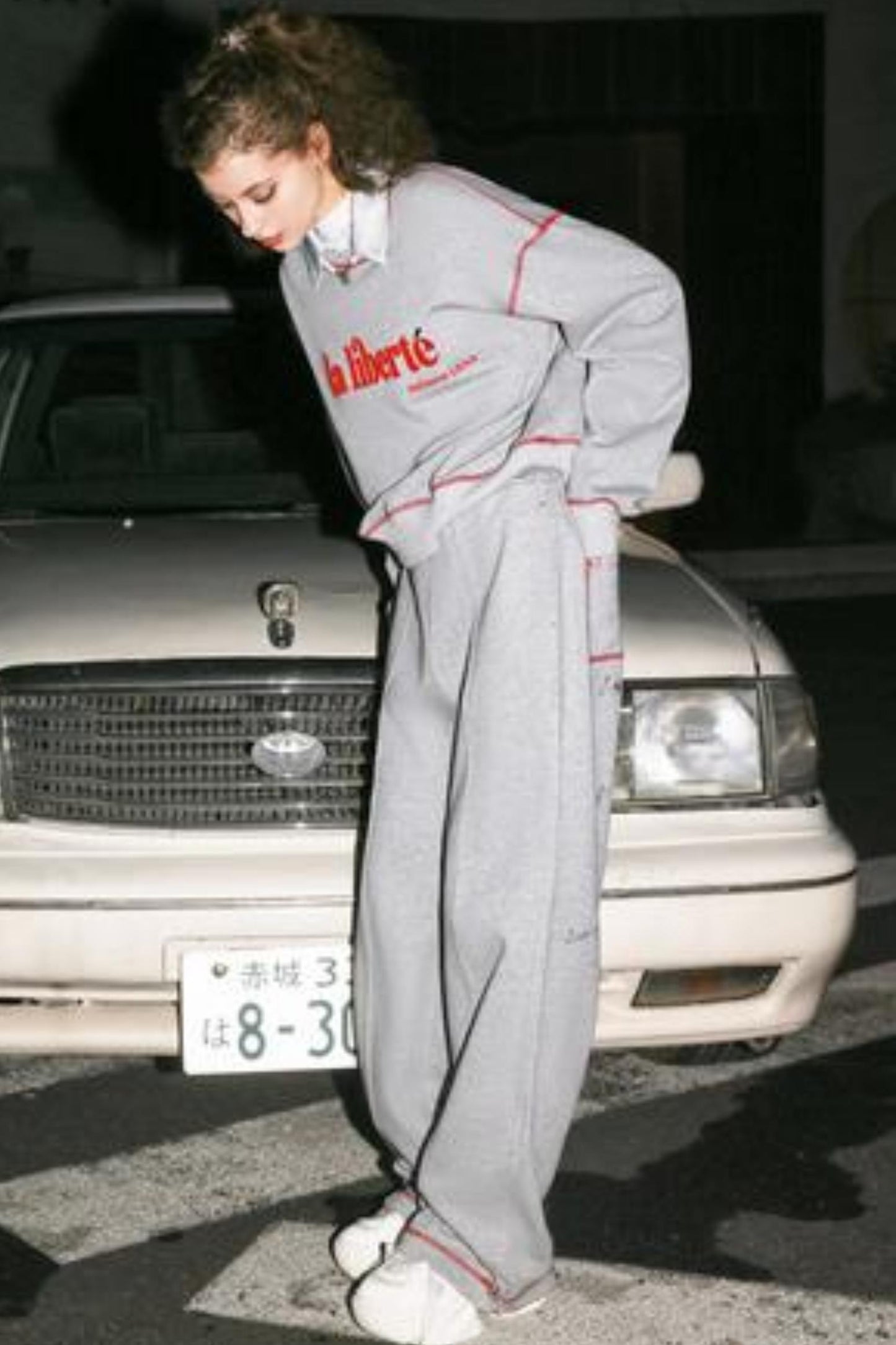 Vintage Gray Sweatshirt & Pants Set-Up