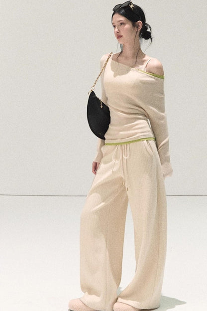 Wool Off-Shoulder Knit Top