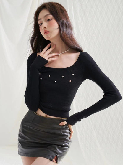 RunRunSweet wool knit slim long sleeve top