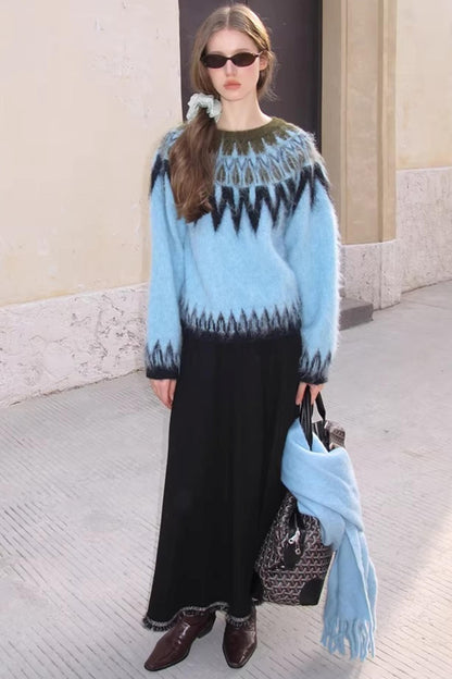 Brushed Alpaca Fair Isle Sweater