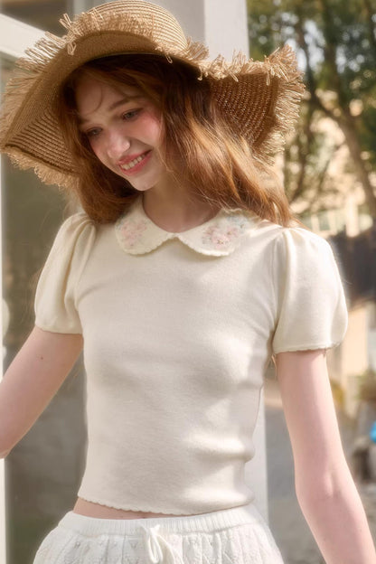 Frozen Flowers Wool Top