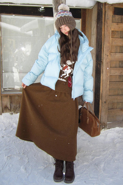 Three-Dimensional Pony Knit Top & Skirt Set