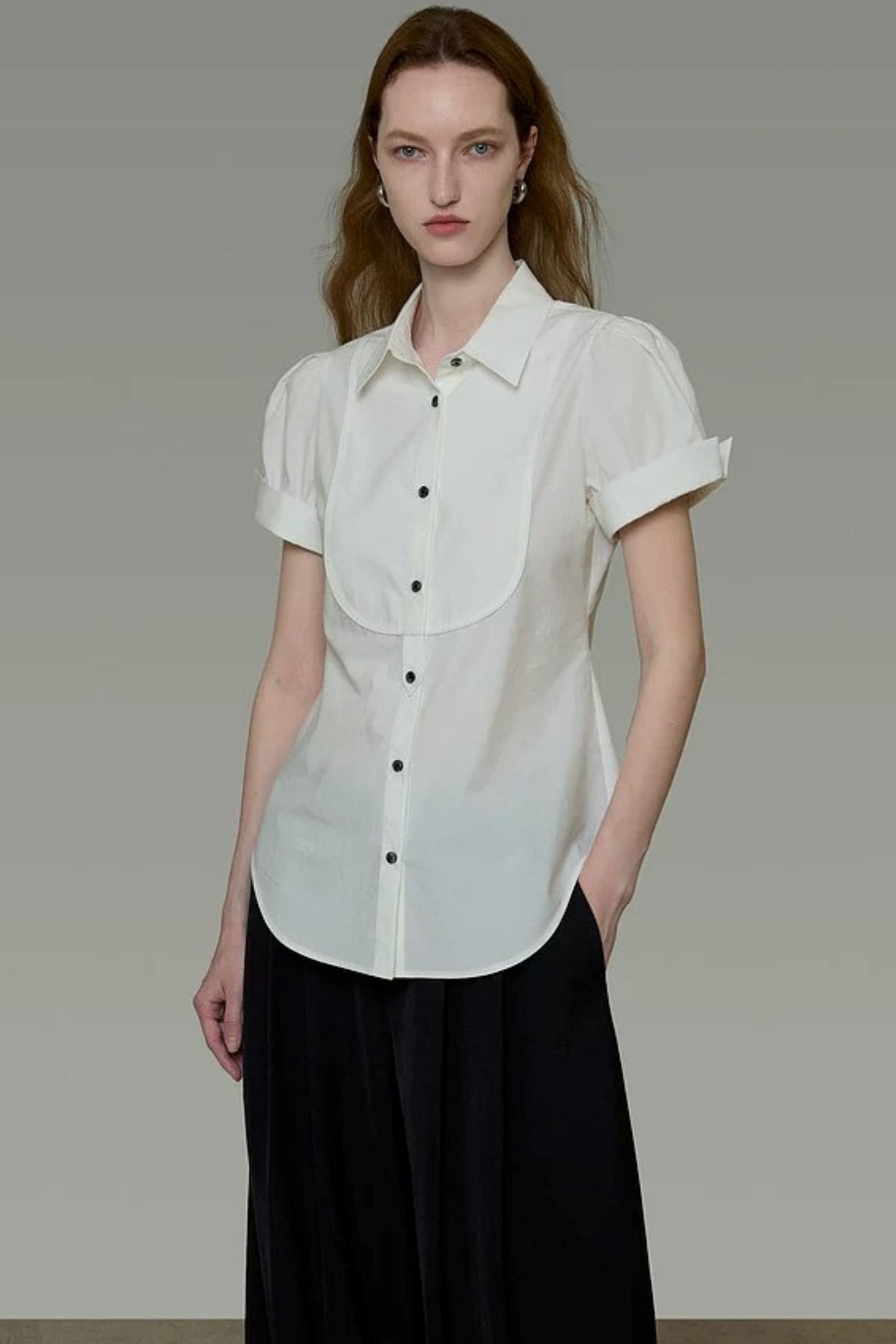 Hochwertige Bluse mit Puffärmeln