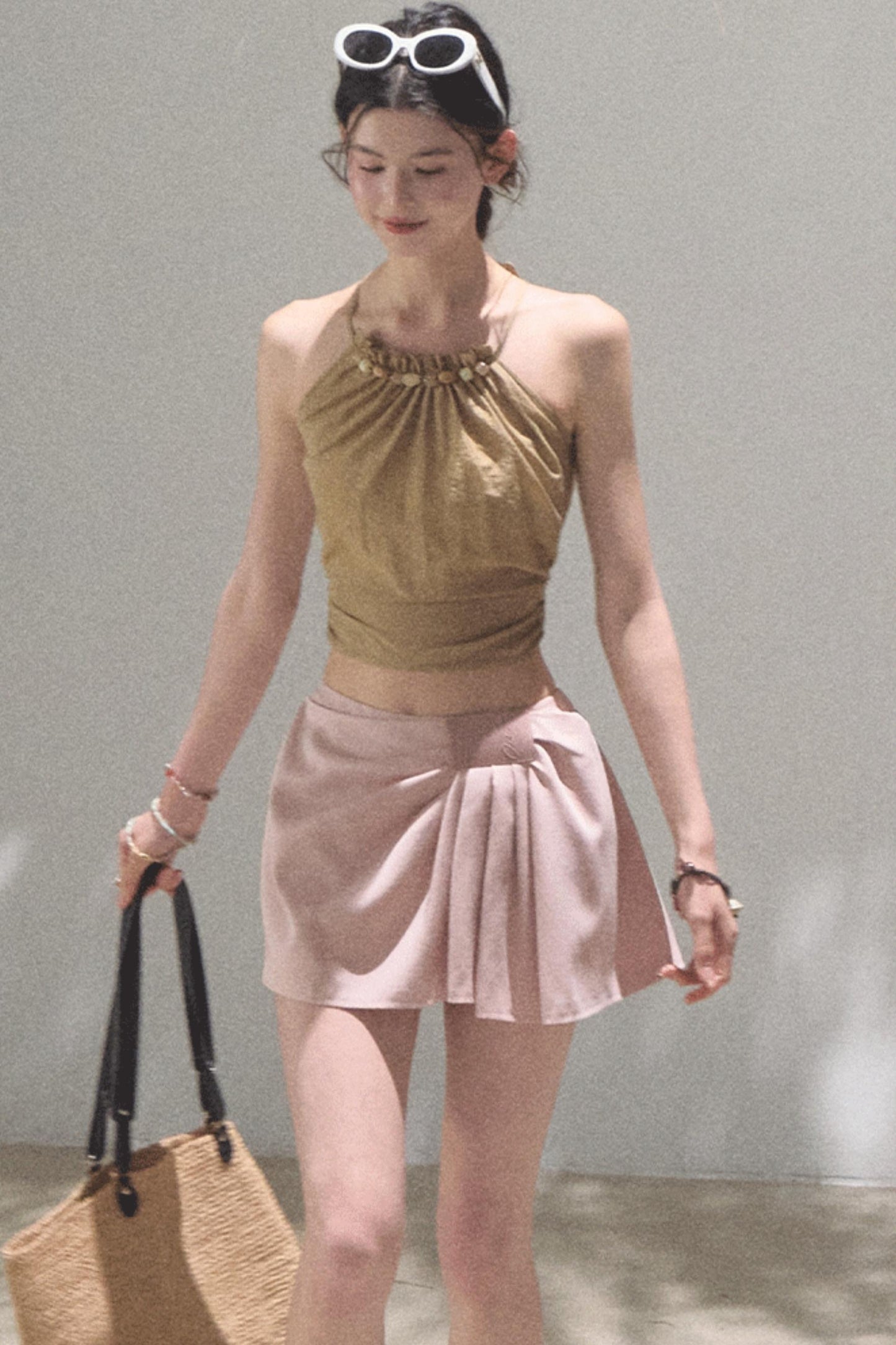 Floral Lace-Up Camisole