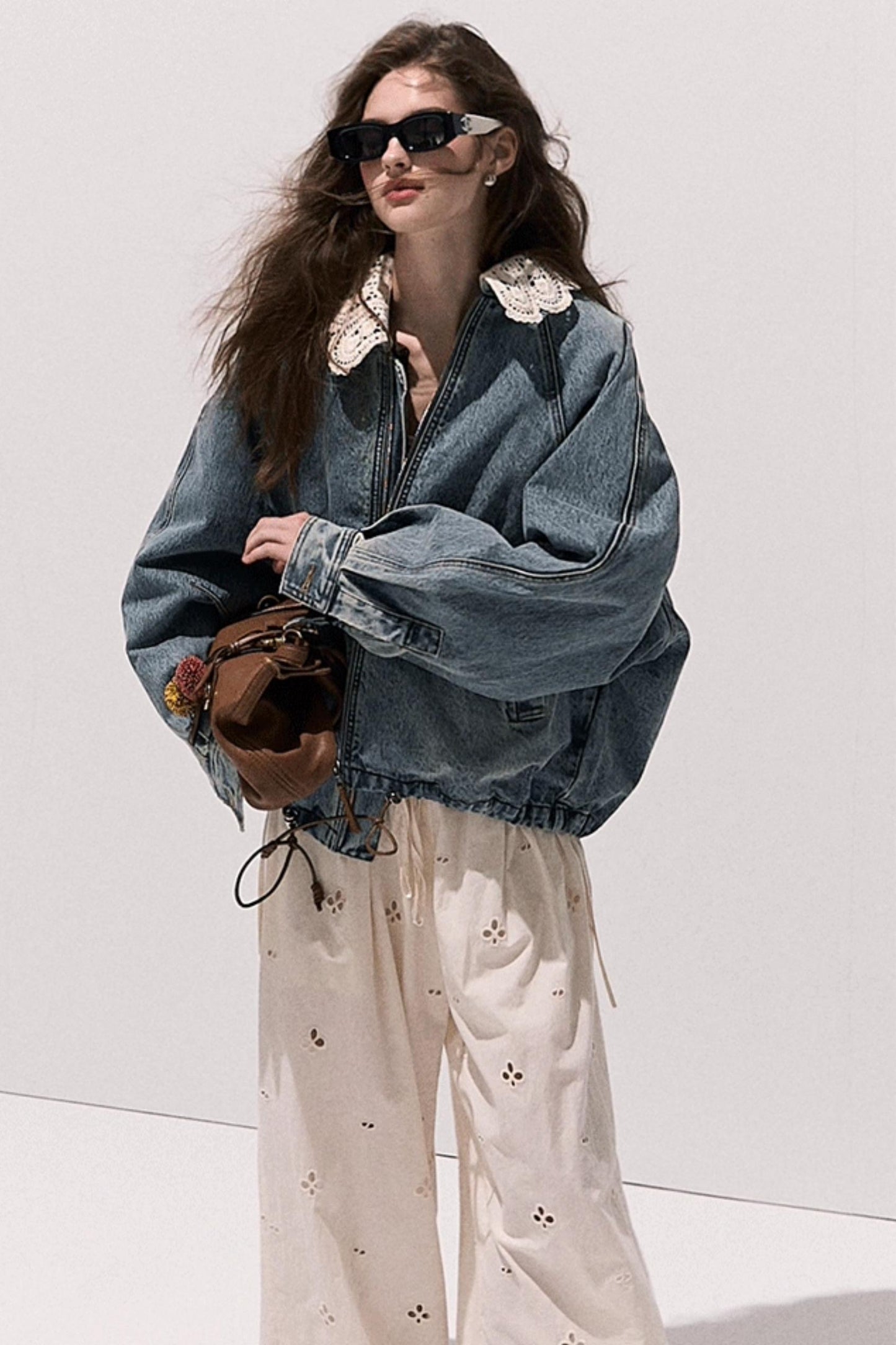 Vintage Crochet Denim Jacket Set-Up