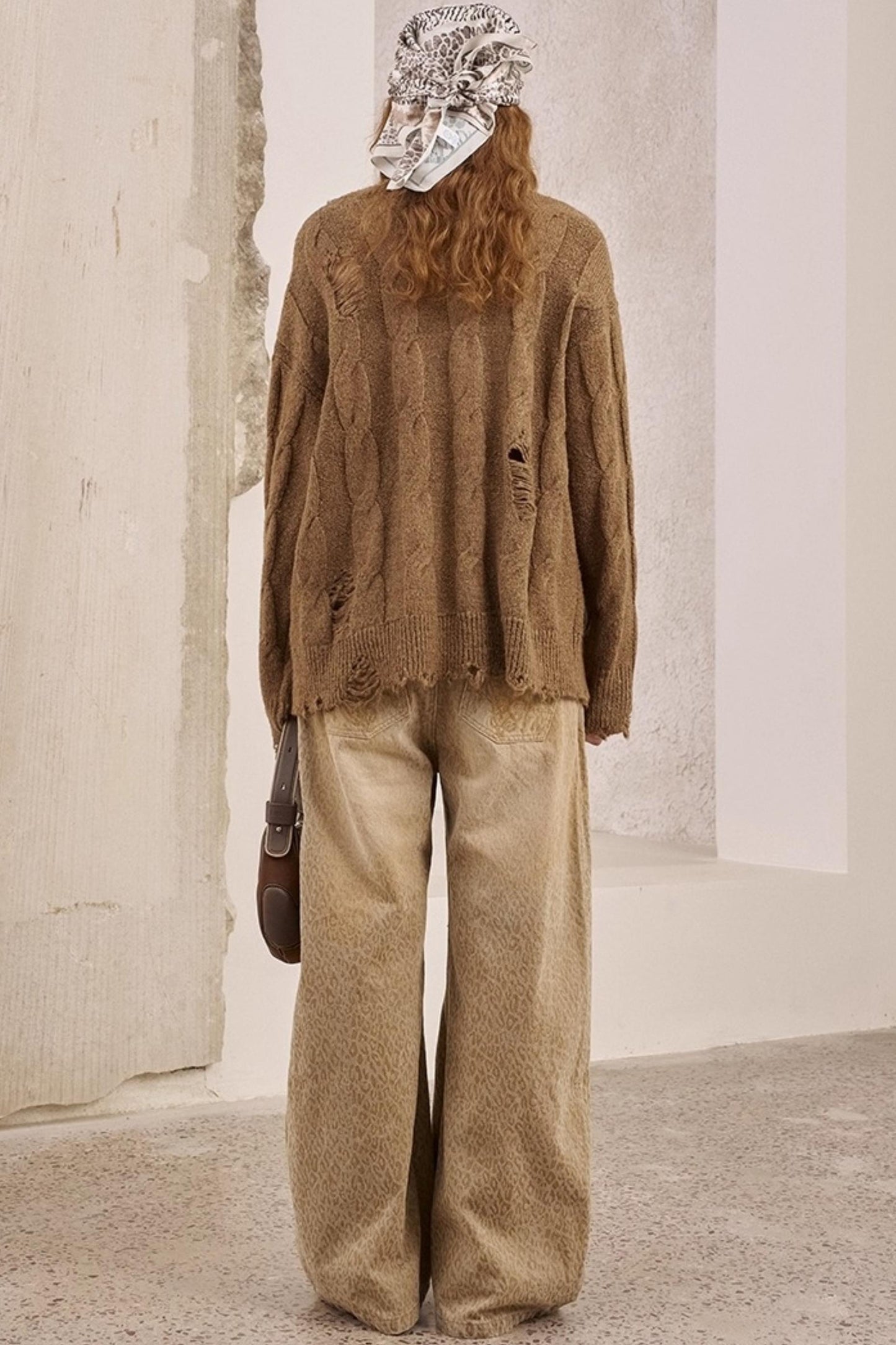 Leopard Print Straight Loose Pants