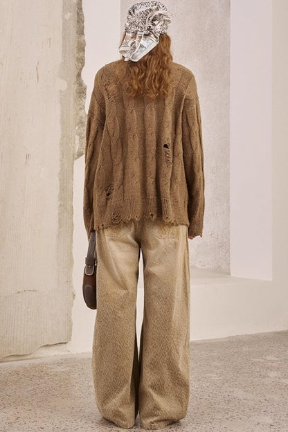 Leopard Print Straight Loose Pants