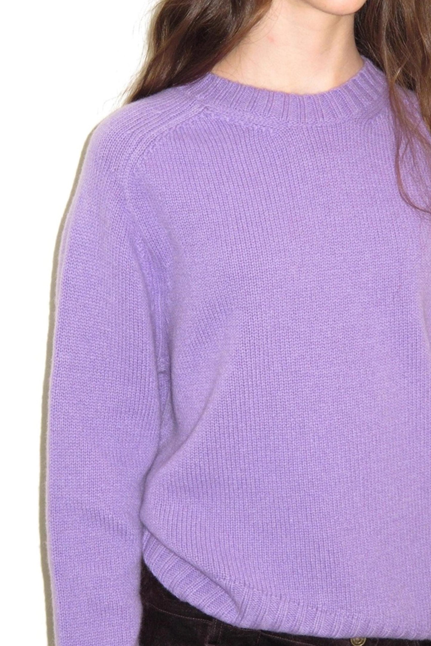 Mint Violet Slanted Hem Sweater
