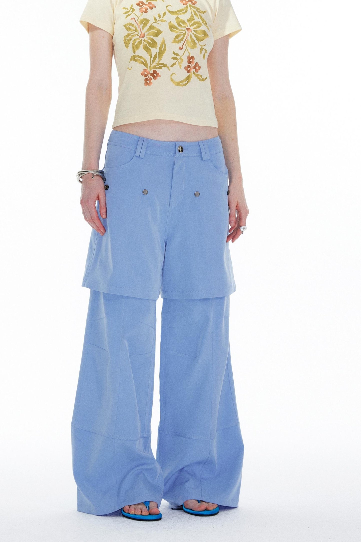 Sky Blue Straight Leg Pants