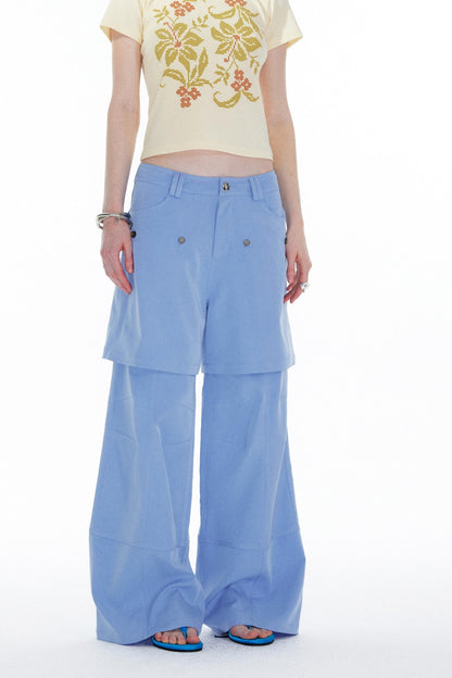 Sky Blue Straight Leg Pants