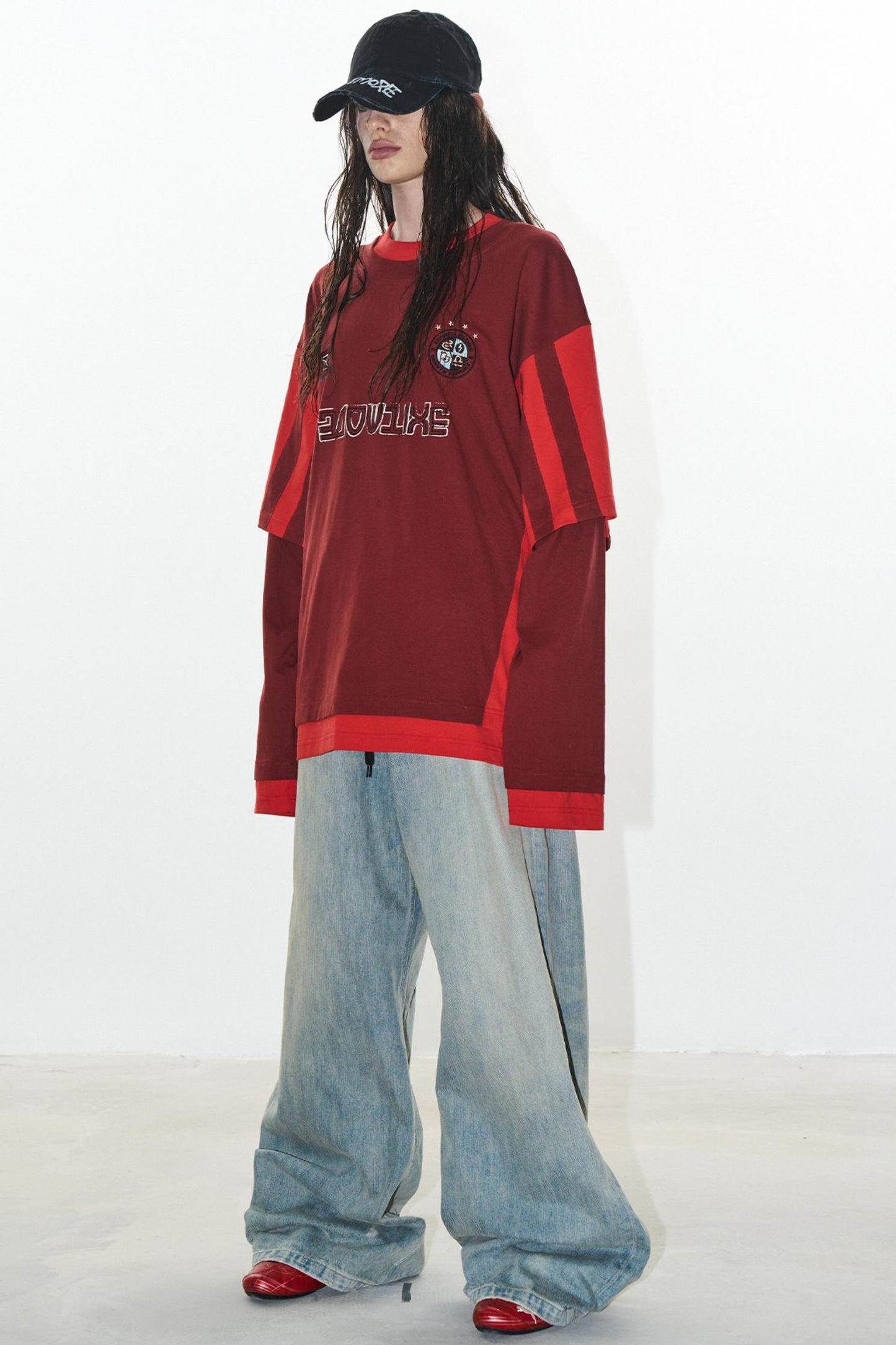 Layered Stripe Jersey T-Shirt