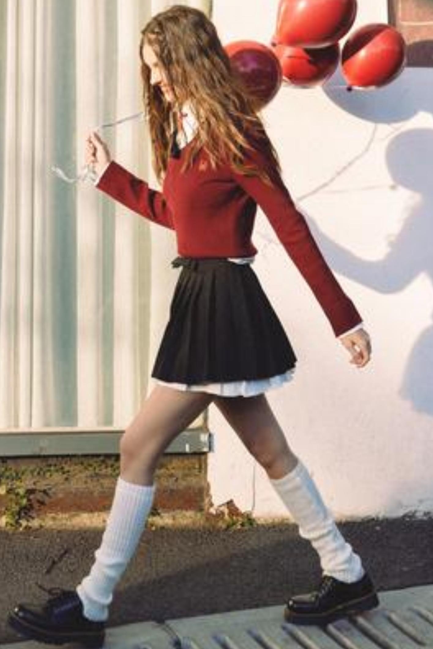 High-Waisted A-Line Pleated Skirt