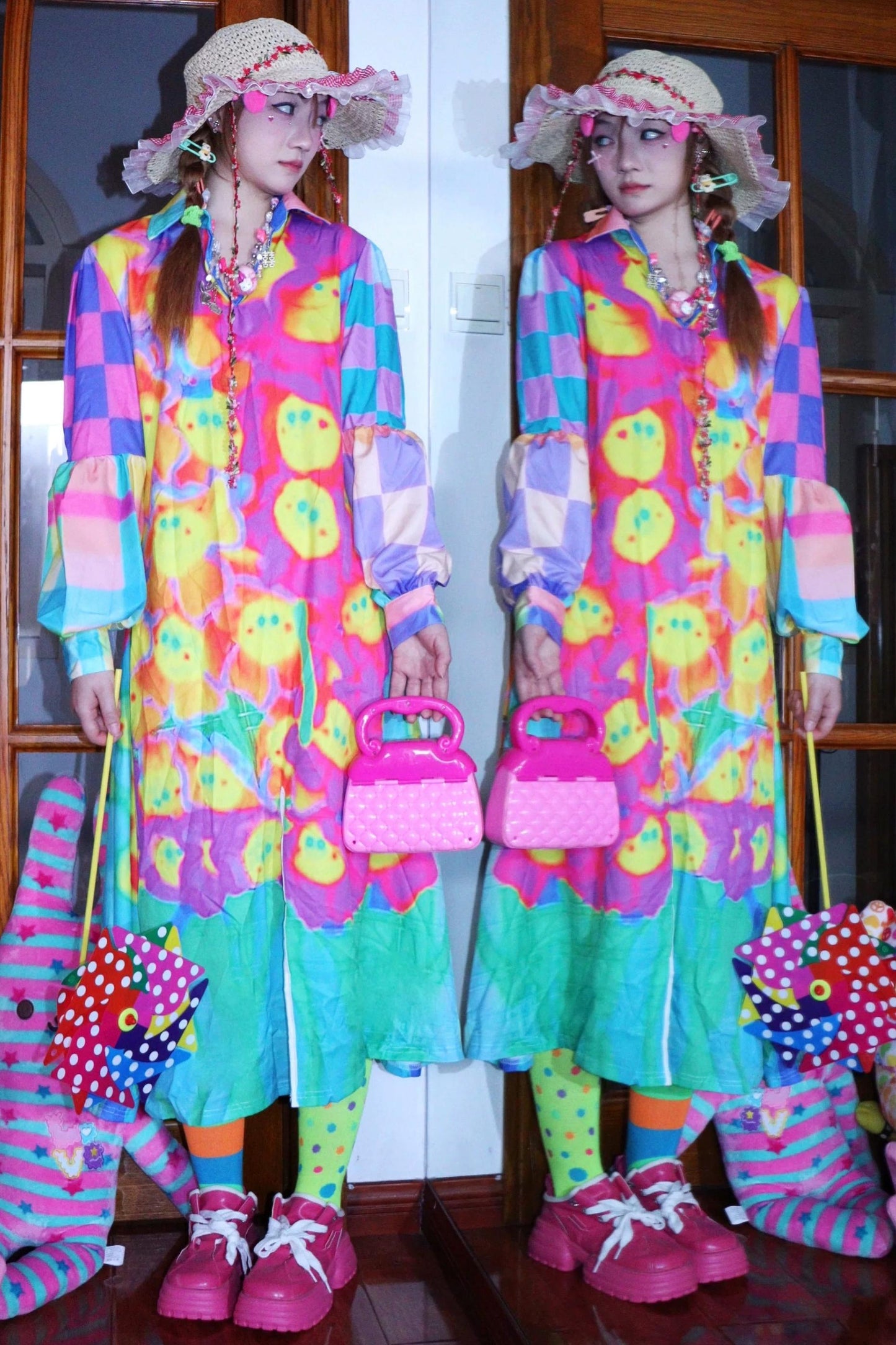 Colorful Playful Print Dress