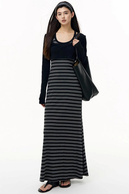 Tencel Striped Camisole Slim Dress