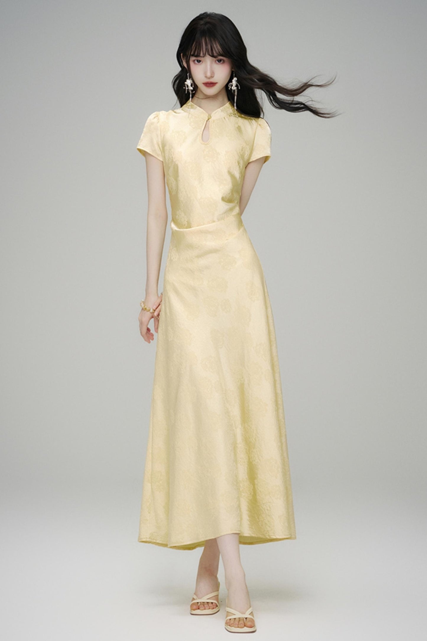 Chic Jacquard Summer Cheongsam Dress