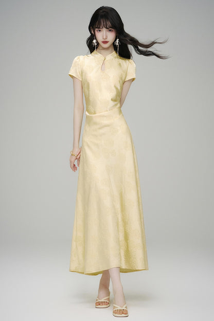 Chic Jacquard Summer Cheongsam Dress