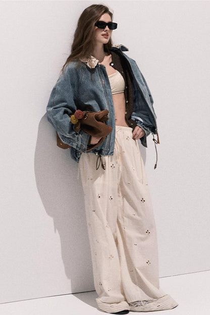 Vintage Crochet Denim Jacket Set-Up