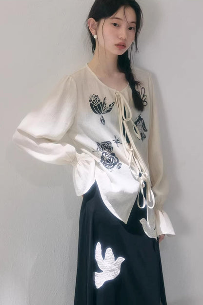 Bird and Rose Linen Blouse